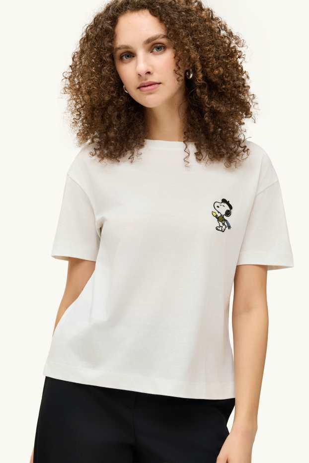 Damen - T-Shirt - Regular Fit - Peanuts - weiß