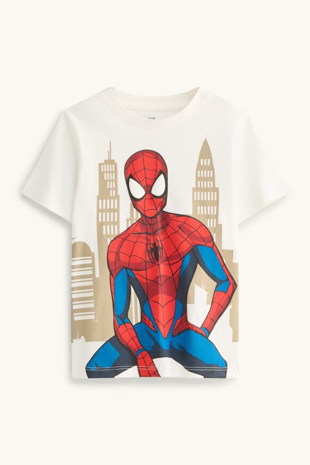 Kinder Buben - Spider-Man - Kurzarmshirt - weiß