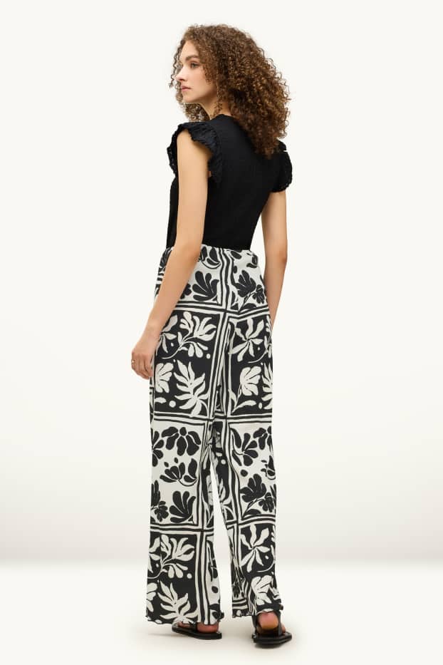 Dames - Joggingbroek - wit / zwart