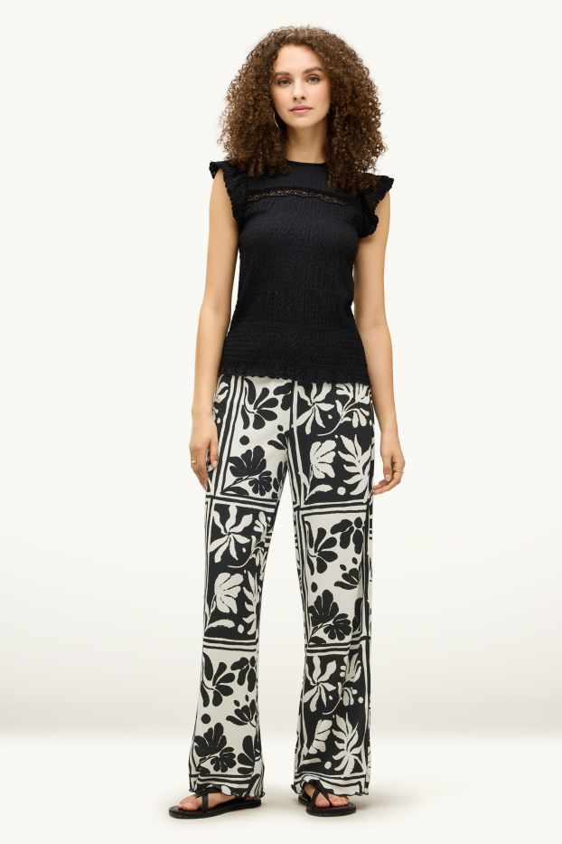 Dames - Joggingbroek - wit / zwart