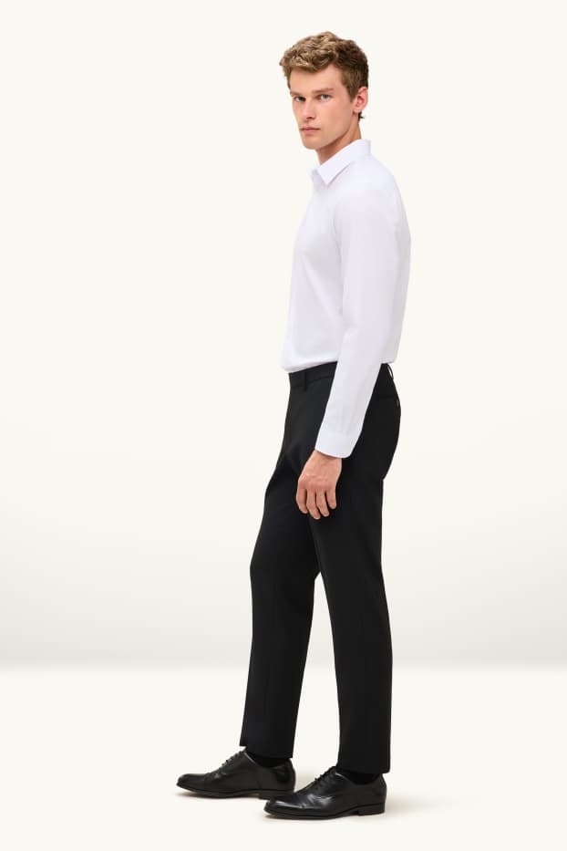 Herren - Anzughose - Slim Fit - Flex - schwarz