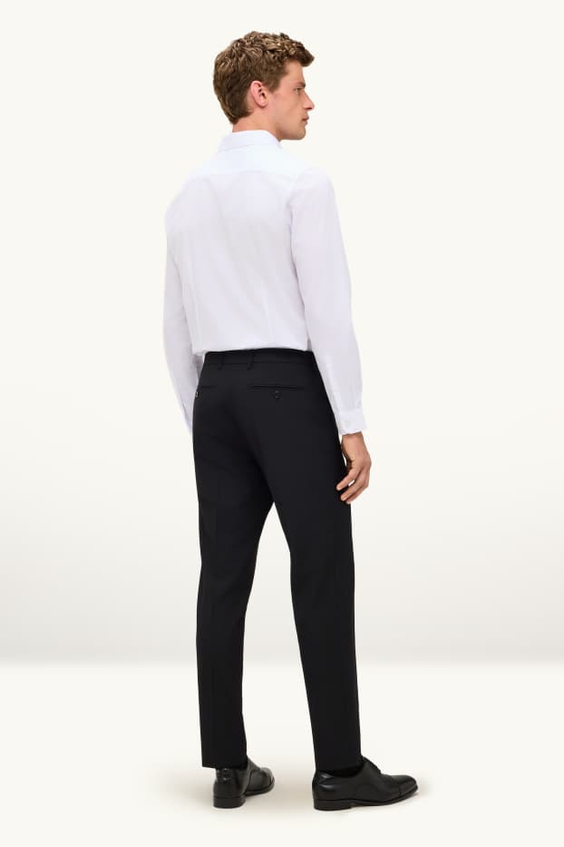 Herren - Anzughose - Slim Fit - Flex - schwarz