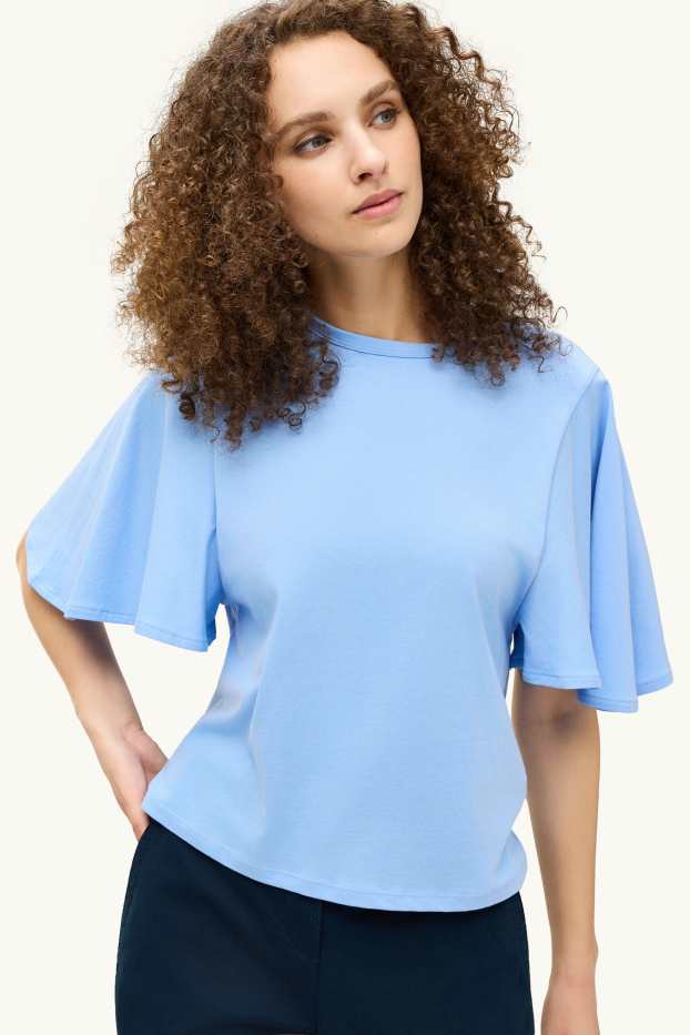 Femmes - T-shirt - regular fit - bleu clair