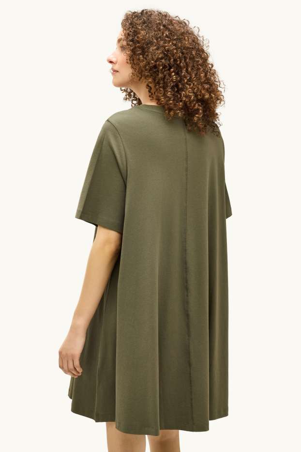 Damen - T-Shirt-Kleid - Straight Fit - khaki