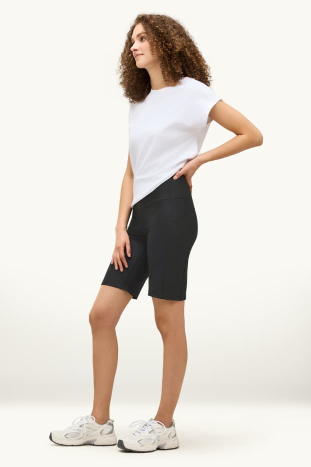 Damen - Radlerhose - 4 Way Stretch - schwarz