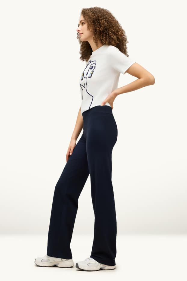 Dames - Set van 2 - straight legging - zwart