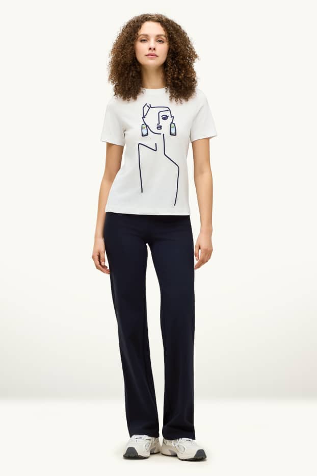 Dames - Set van 2 - straight legging - zwart