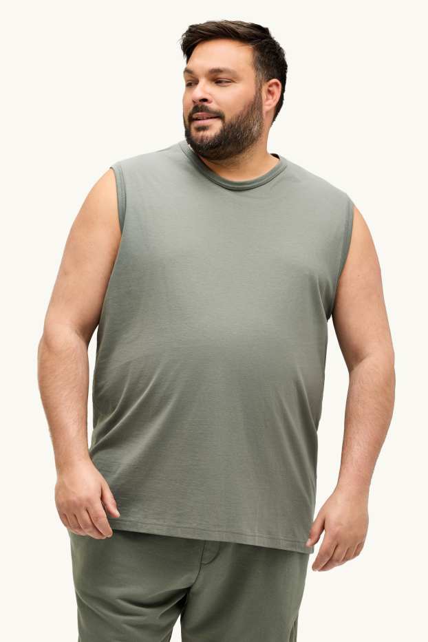 Pánské - Tank top - khaki