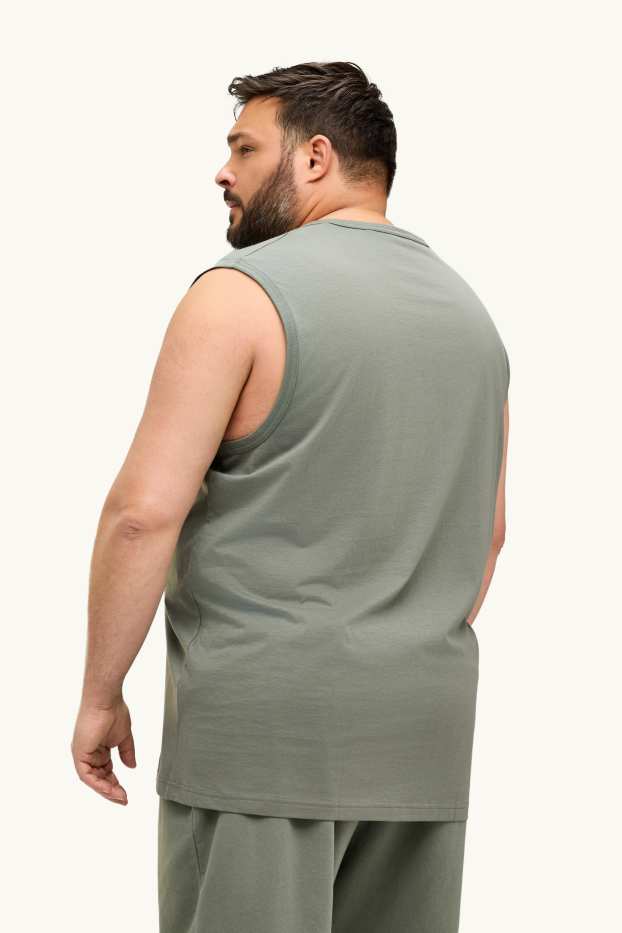 Pánské - Tank top - khaki