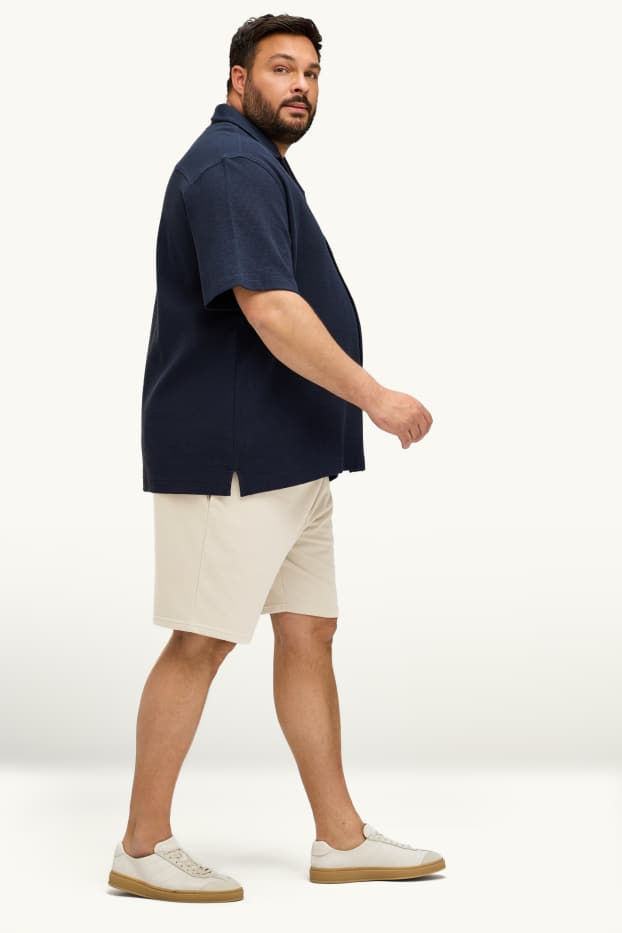 Pánské - Teplákové šortky - béžová