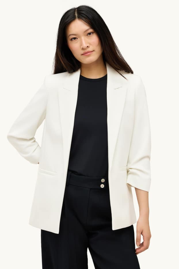 Damen - Business-Blazer - Regular Fit - weiß