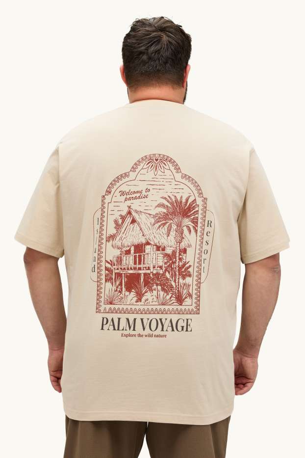 Hommes - T-shirt - relaxed fit - beige