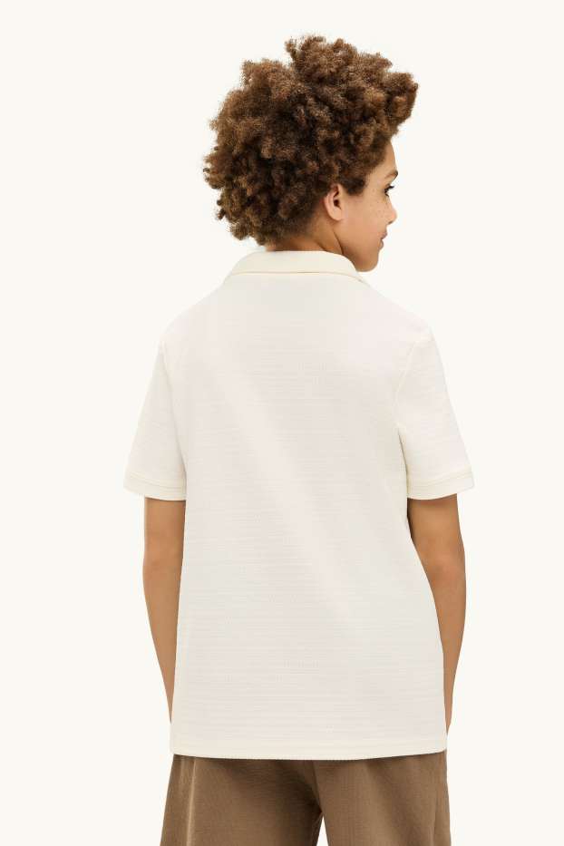 Děti - chlapci - Polokošile - strukturovaná - krémové barvy