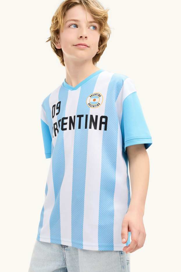 Kinder Jungen - Argentinien - Kurzarmshirt - hellblau