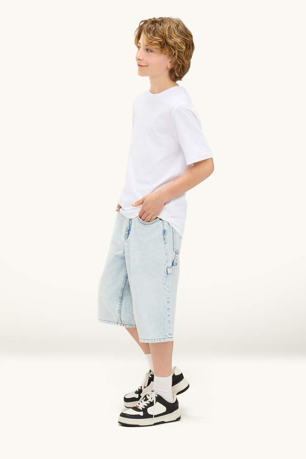 Kinder Jungen - Jeans-Bermudas - helljeansblau