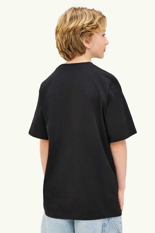 Children Boys - Skateboard - short sleeve T-shirt - black