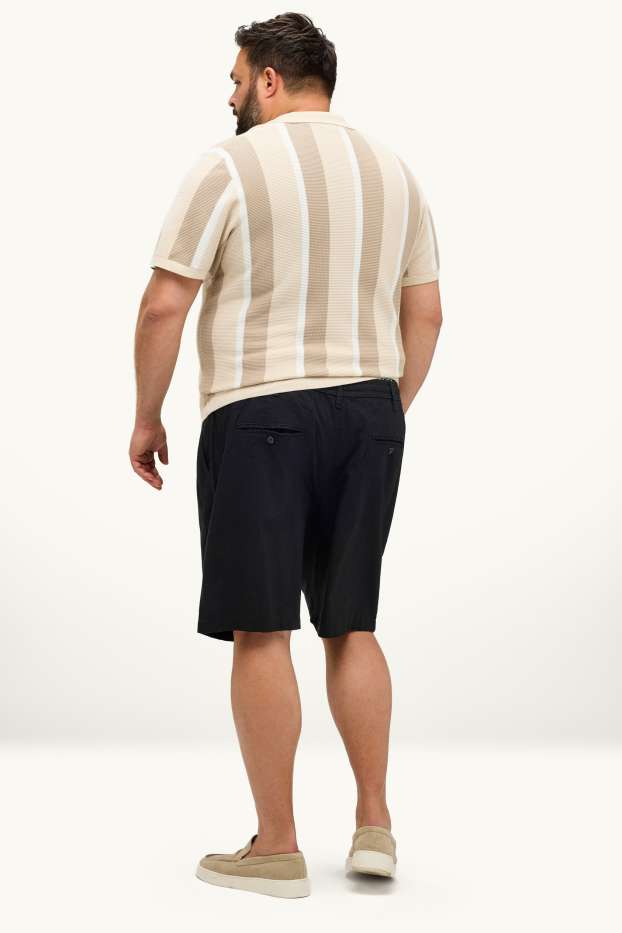 Pánské - Šortky - lněná směs - černá