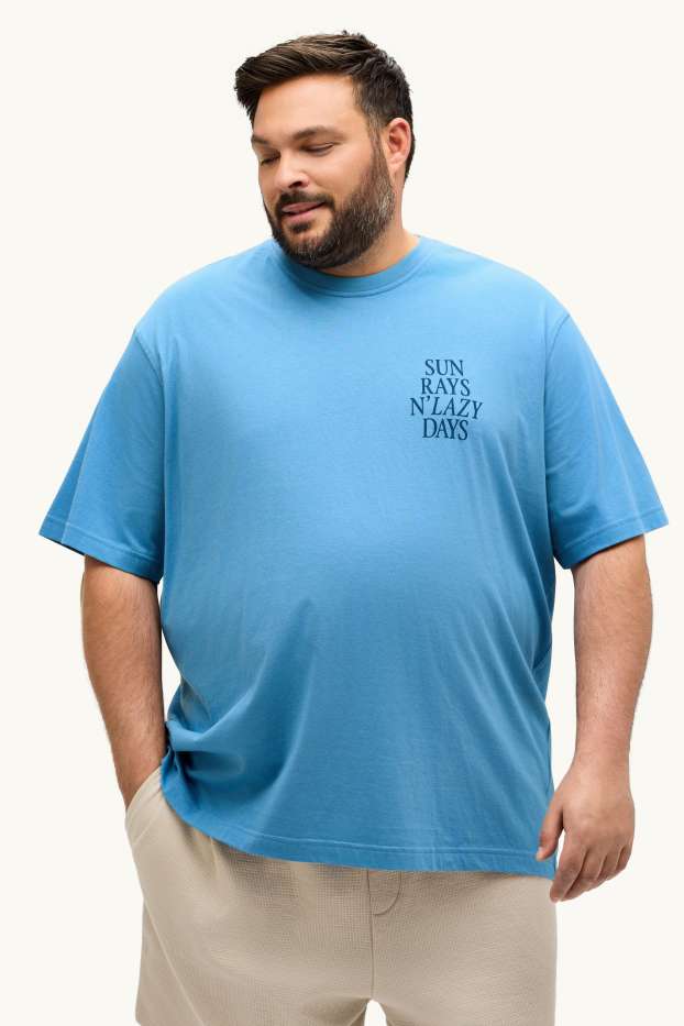 Hommes - T-shirt - relaxed fit - bleu
