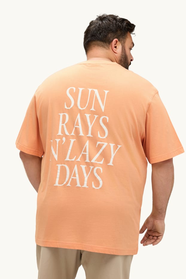 Heren - T-shirt - relaxed fit - oranje