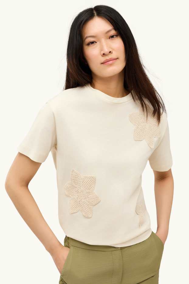 Kobiety - T-shirt - kremowobiały