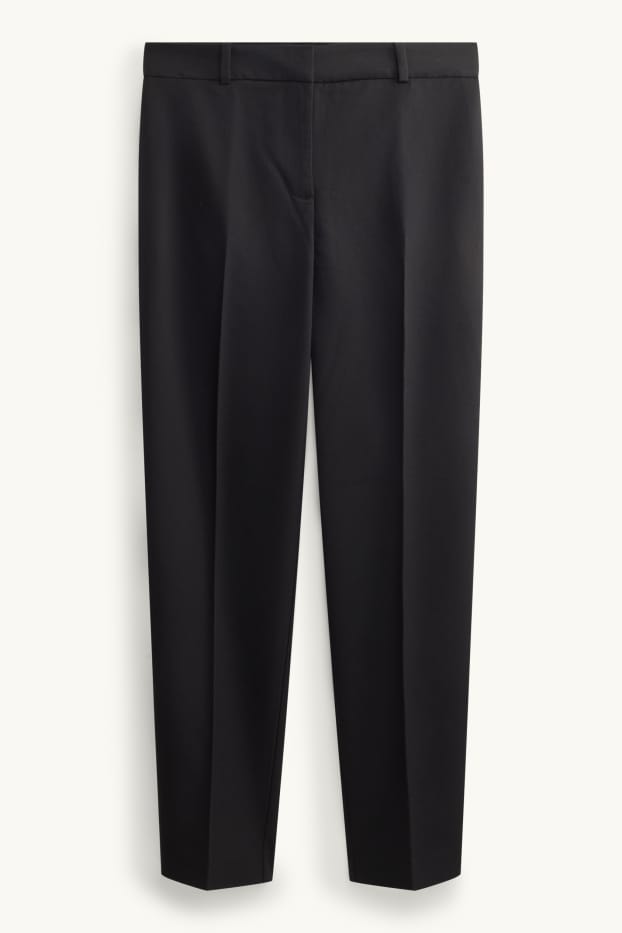 Dames - Business-broek - mid waist - cigarette fit - zwart