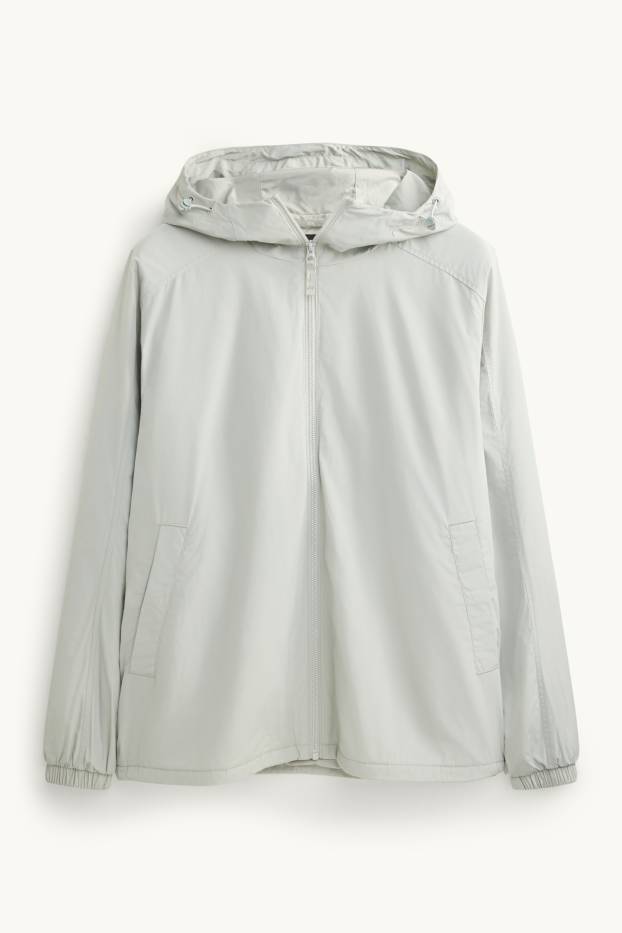 Herren - Jacke mit Kapuze - wasserabweisend - grau