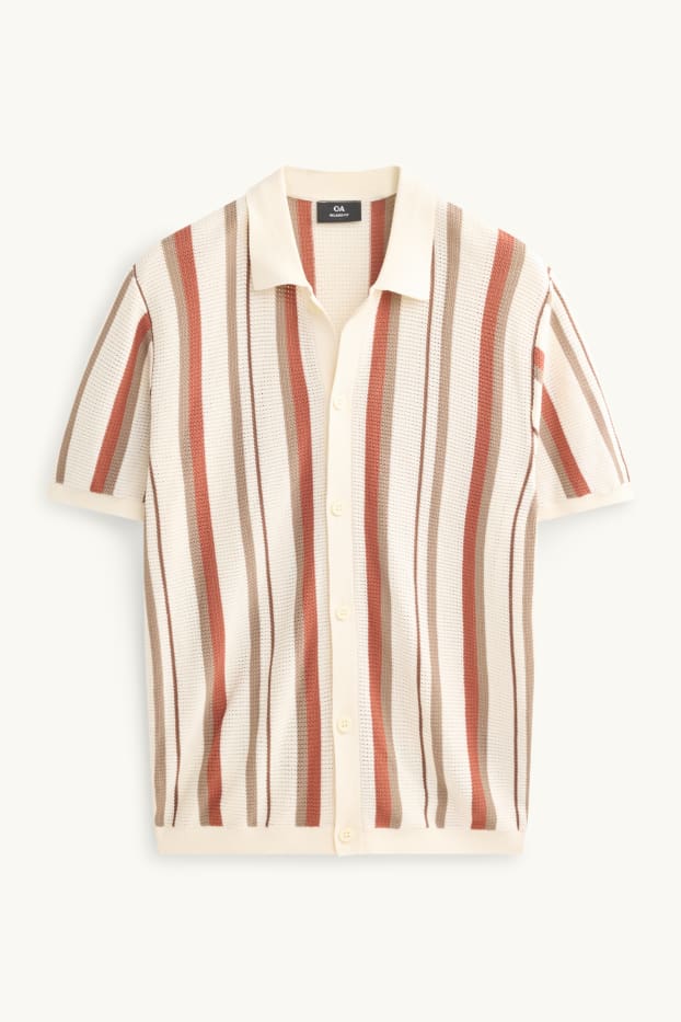 Pánské - Mikina - hnědá / krémově bílá