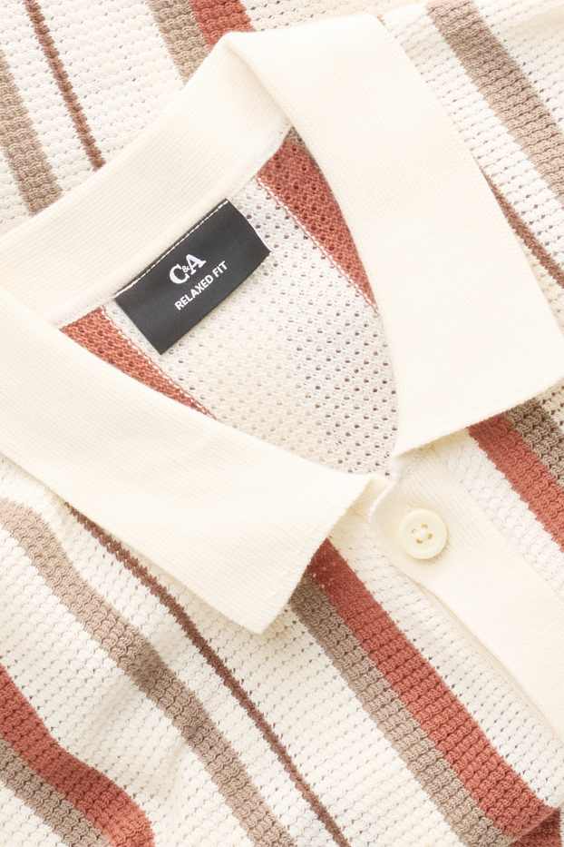 Pánské - Mikina - hnědá / krémově bílá