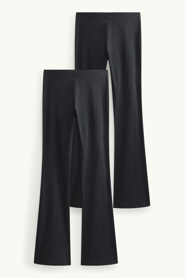 Kinder Mädchen - Multipack 2er - Flared Leggings - schwarz