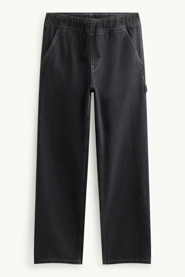 Children Boys - Loose fit jeans - black