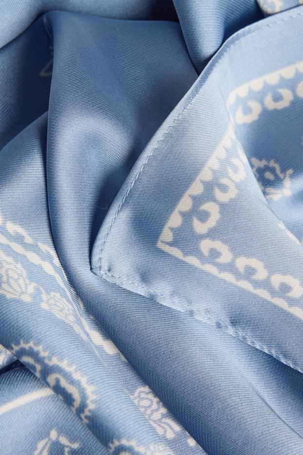Femmes - Foulard en satin - à motif - bleu