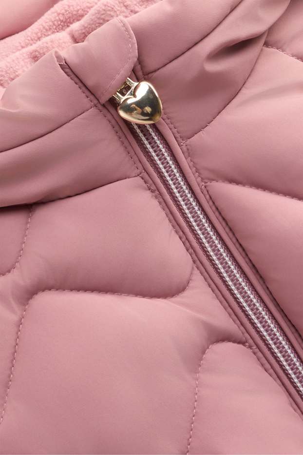 Bébés filles - Doudoune surpiquée pour bébé à capuche - finition déperlante - rose