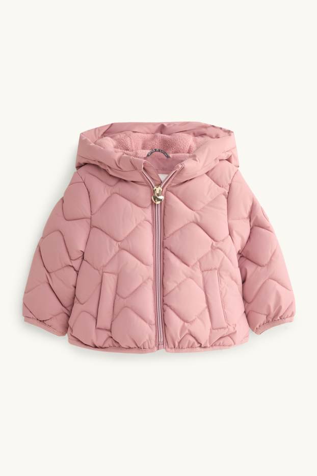 Bébés filles - Doudoune surpiquée pour bébé à capuche - finition déperlante - rose