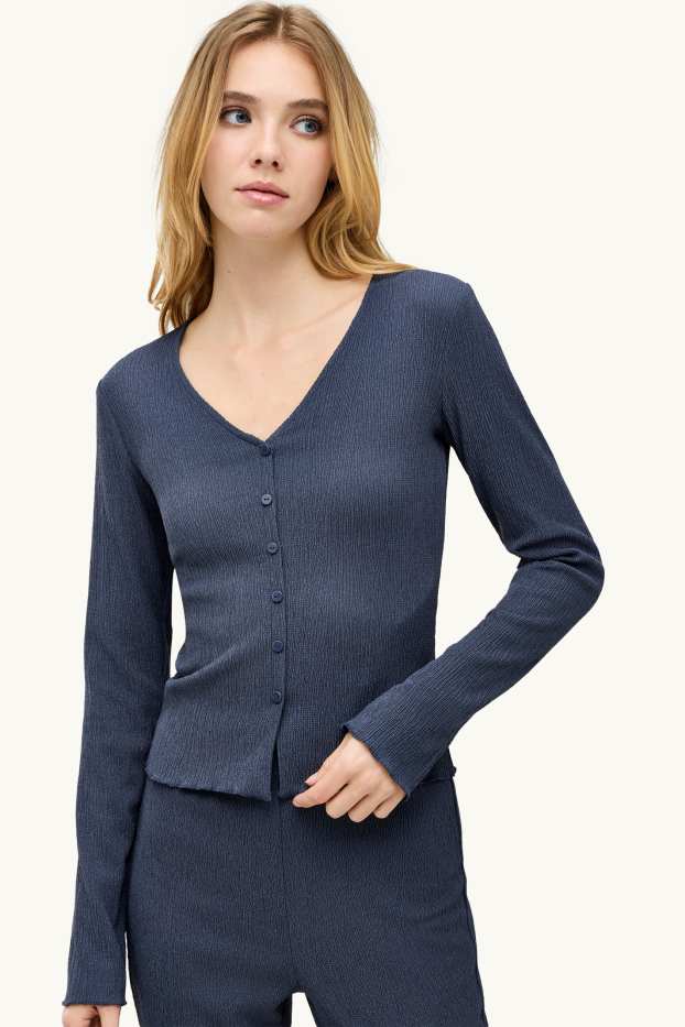 Damen - Langarmshirt - Regular Fit - dunkelblau