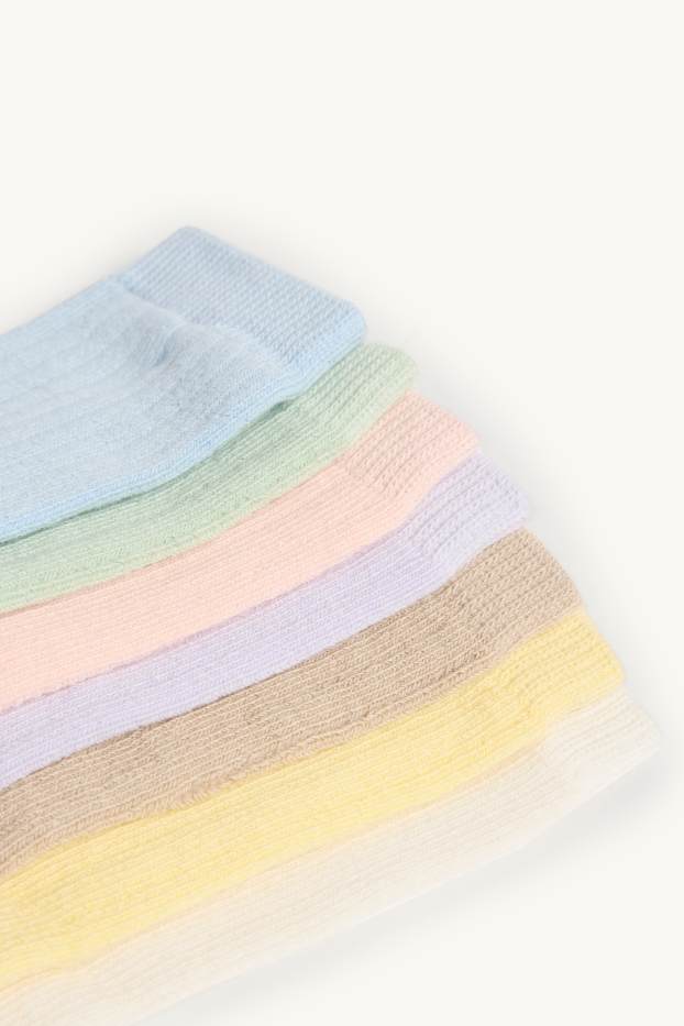 Kinderen: meisjes - Set van 7 paar - sokken - geel
