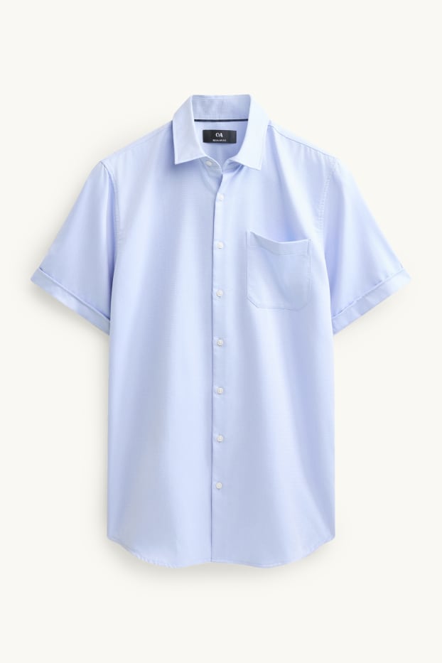 Herren - Businesshemd - Regular Fit - Kent - strukturiert - hellblau