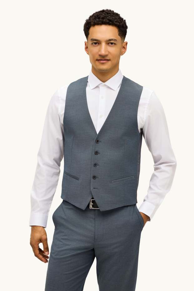 Men - Mix &match suit waistcoat - regular fit - blue / gray