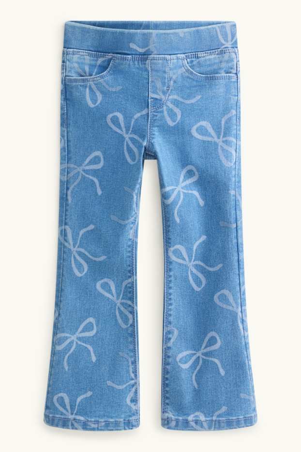 Kinderen: meisjes - Strik - flared jegging - jeansblauw