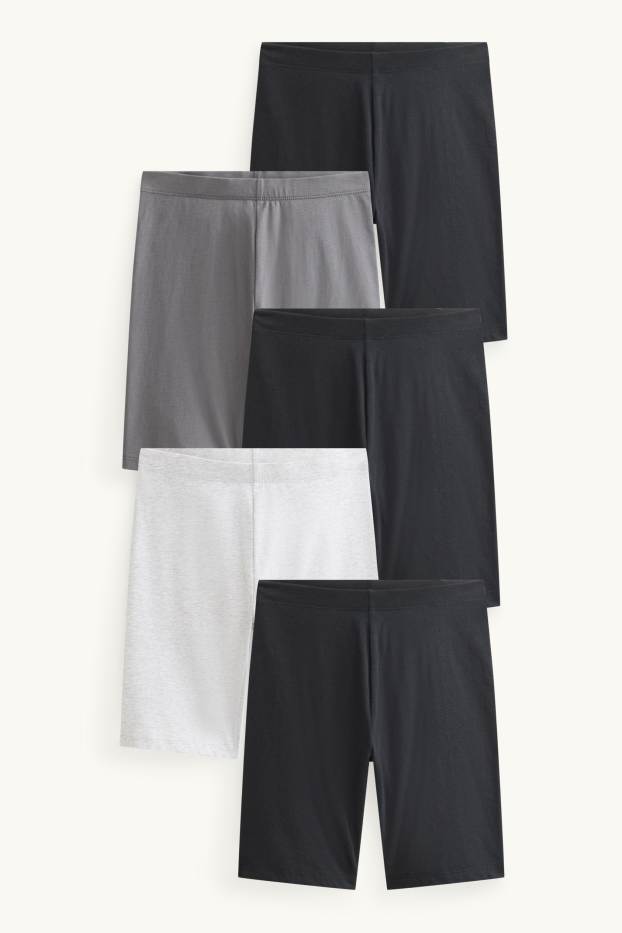 Kinder Mädchen - Multipack 5er - Radlerhose - grau