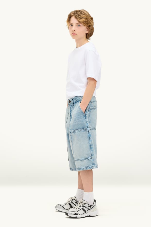 Děti - chlapci - Džínové bermudy - džíny - modré