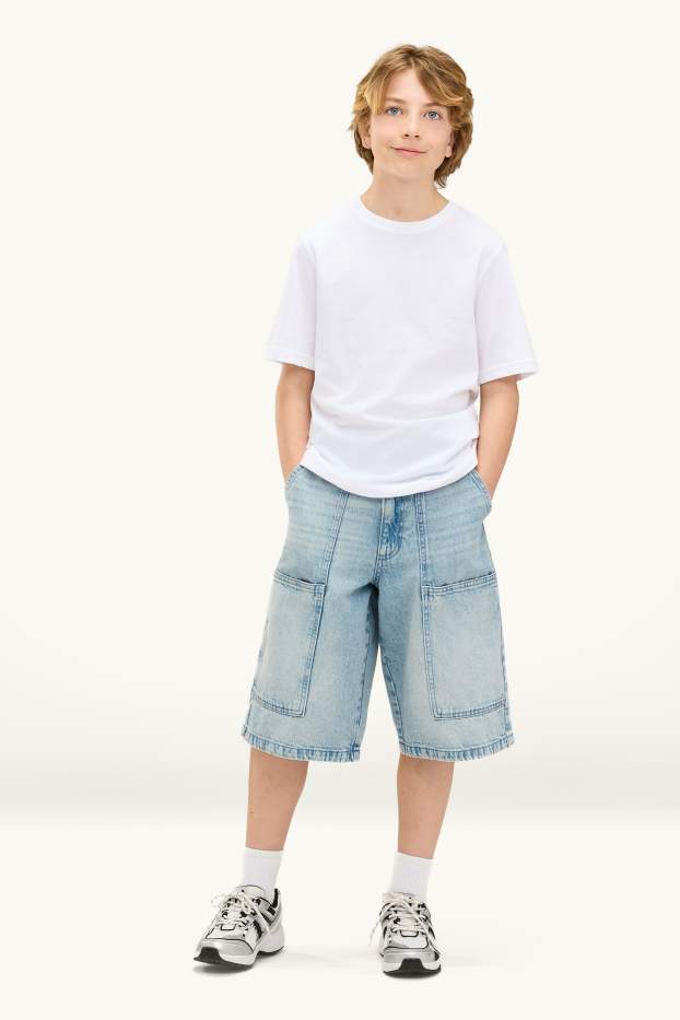 Děti - chlapci - Džínové bermudy - džíny - modré