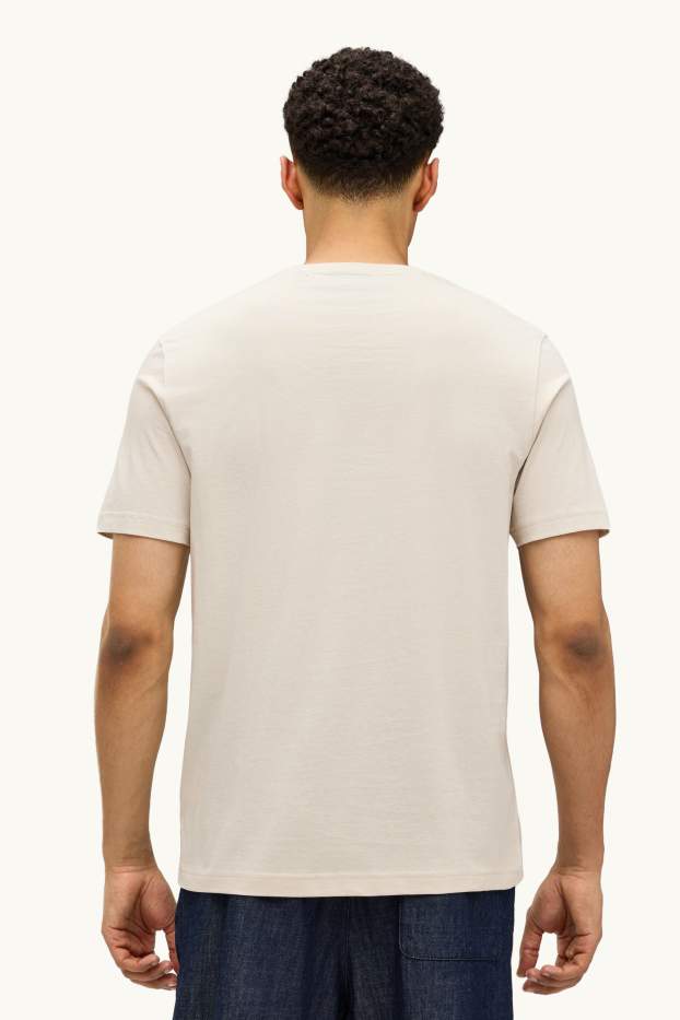 Men - T-shirt - regular fit - creme