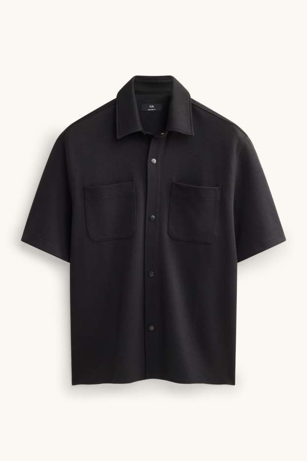 Home - Camisa - relaxed fit - Kent - texturada - negre
