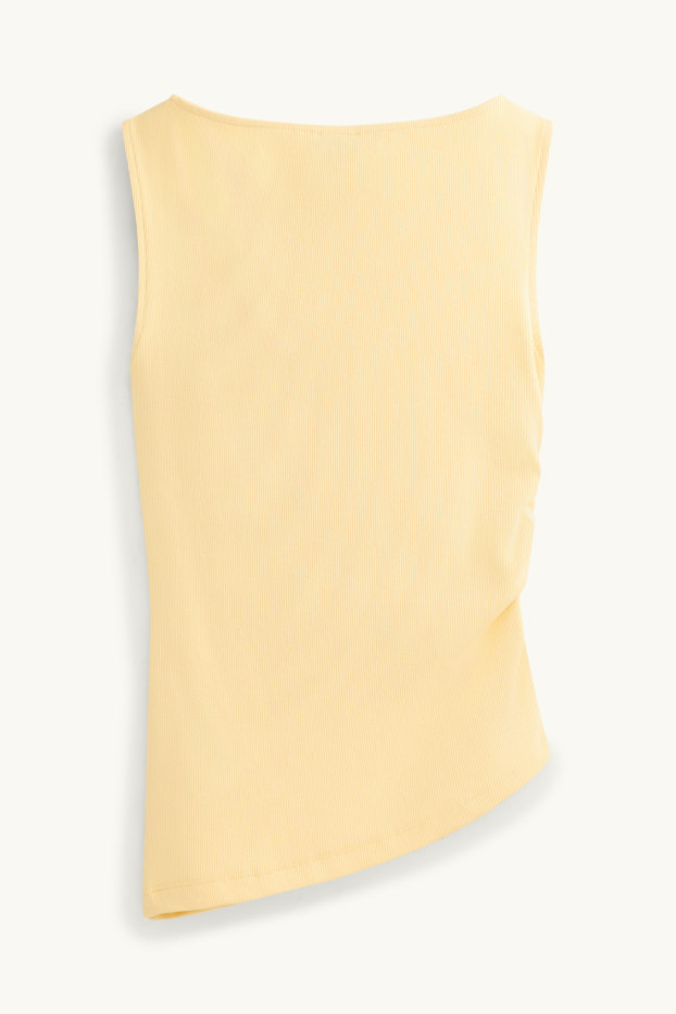 Femmes - Haut - finition côtelée - jaune clair