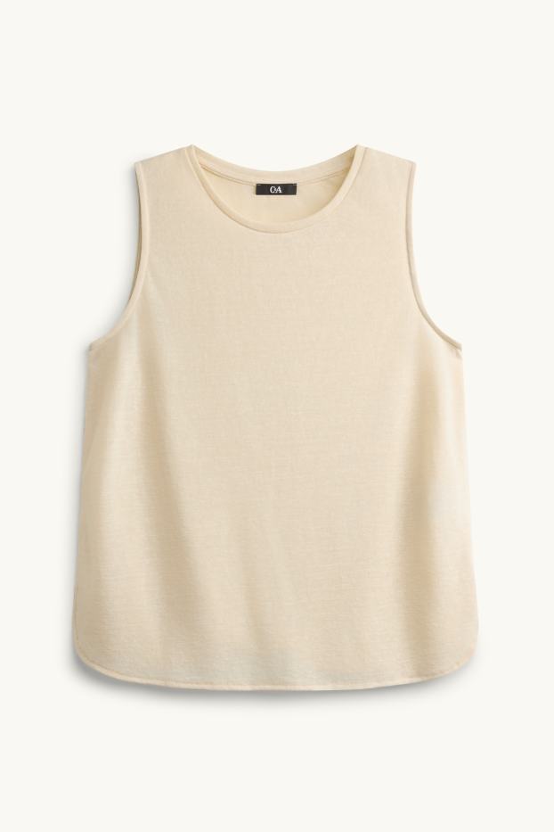 Damen - Top - cremefarben