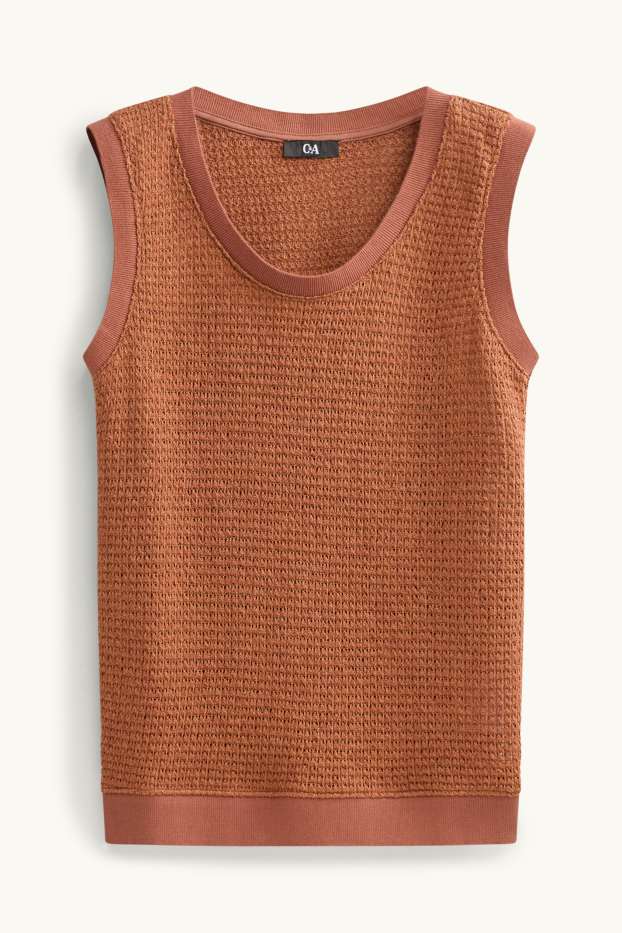 Damen - Strick-Top - braun