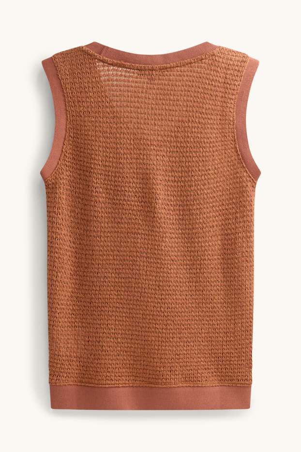 Damen - Strick-Top - braun