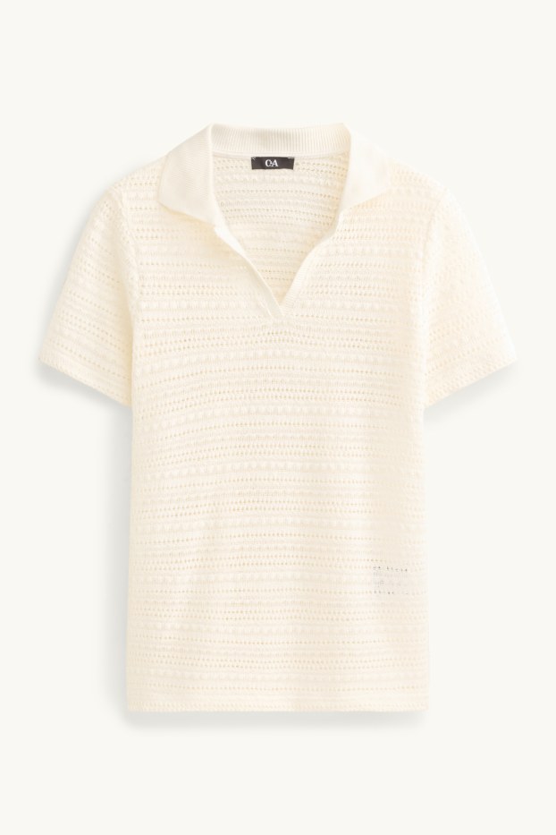 Damen - Poloshirt - Regular Fit  - weiß