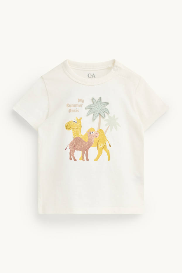 Baby Buben - Kamel und Palme - Baby-Outfit - 3 teilig - beige