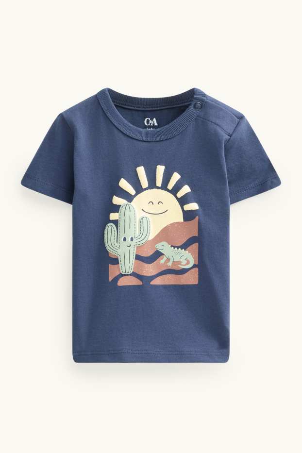 Miminka - chlapci - Poušť - souprava - tričko s krátkým rukávem a šortky - 2dílná - tmavomodrá